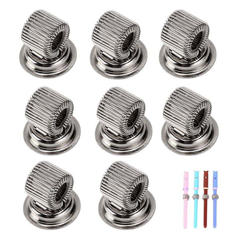 BTSKYÂ® Stainless Steel Magnetic Pen Holder Clips- Magnetic Pen Clip Holder Fit Any Size Pens magnetic push pins for Refrigerator Whiteboard Erase Board and Bulletion Board Map, 8 Pack - Image 1